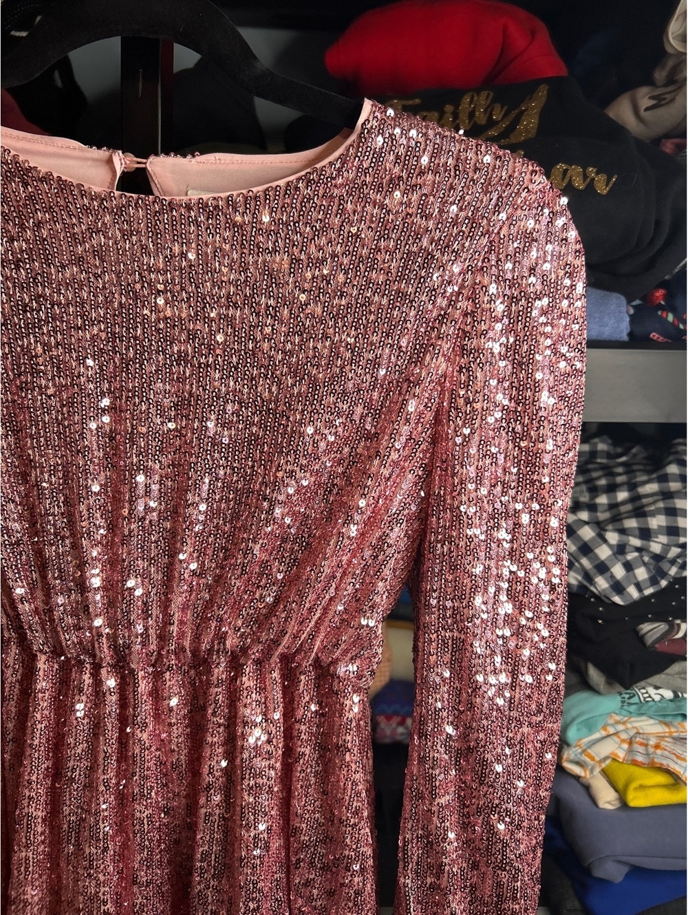 Vineyard Vines Pink Sequin Long Sleeve Dress Size Small